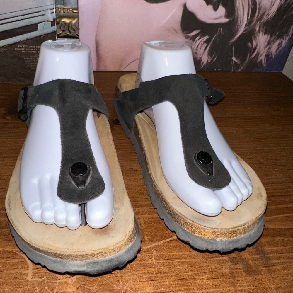 Birkenstock Betula Mayari  Black Birko-Flor Slide Thong Sandal size 9 EU 40